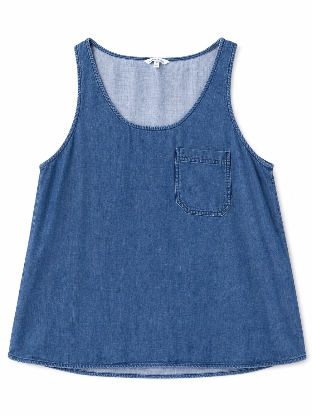 Naked Zebra Blue Denim-Look Tank with Pocket